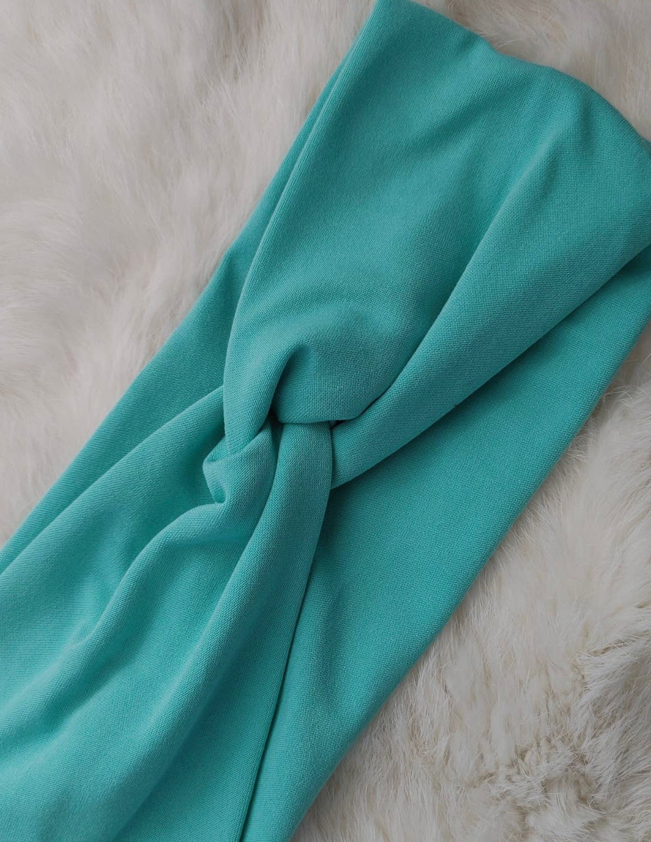 Aqua Teal Buttery Headband