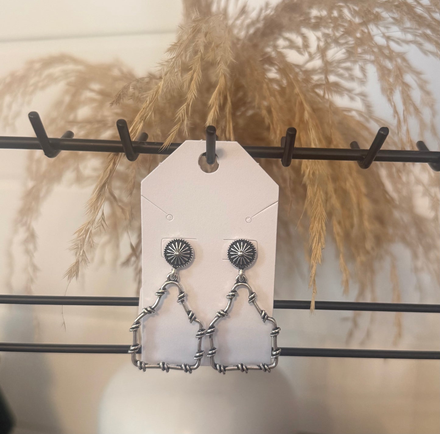 Cow tag earrings