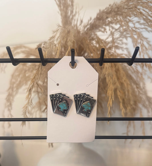 Lucky Hand Turquoise Studs